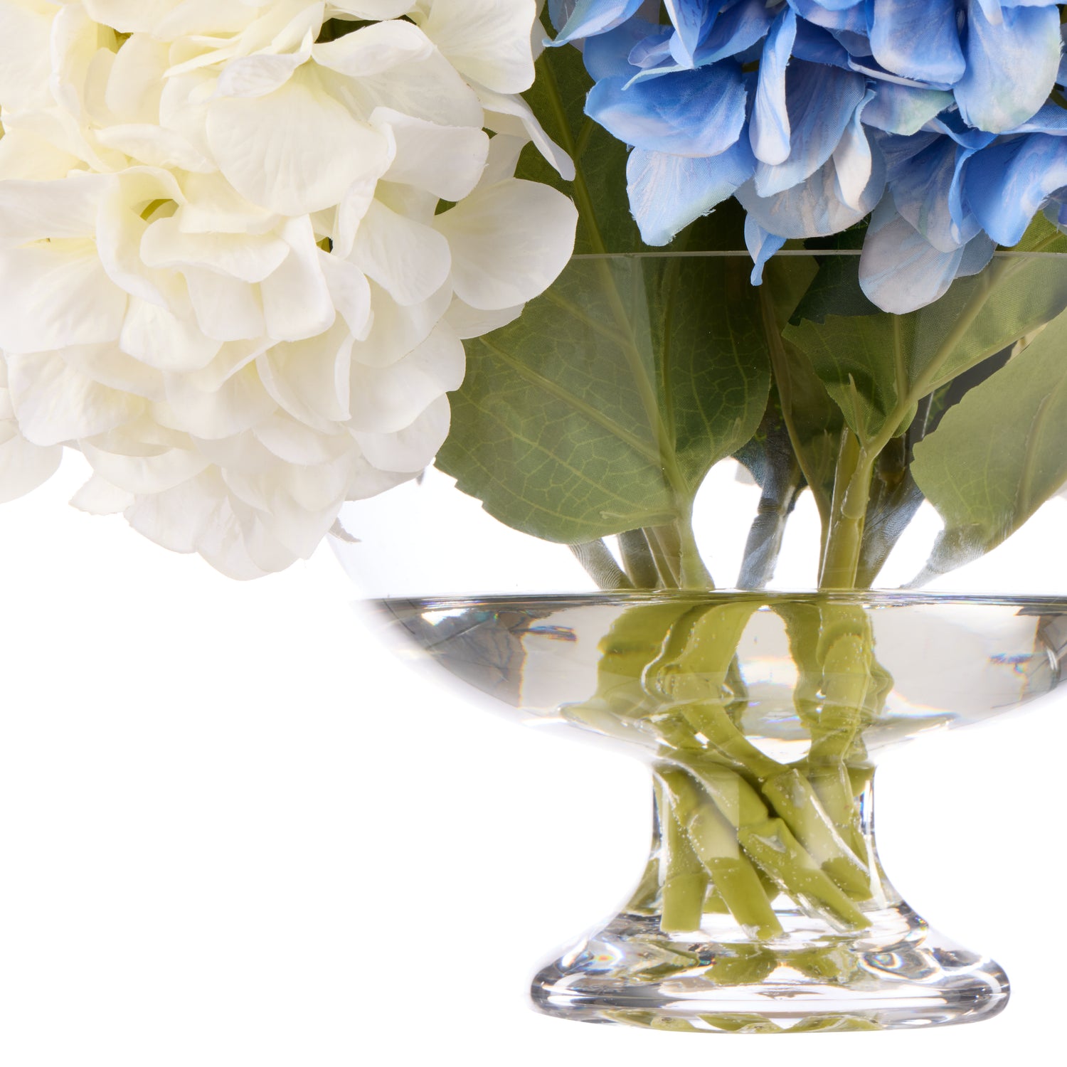 Faux Hydrangea Mix - Dahlia Bowl | Blue &amp; White - 38cm