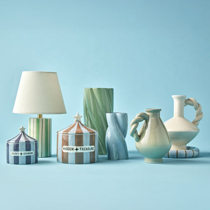 Emporium Rey Table Lamp Ivory &amp; Green