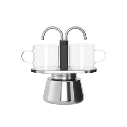 Leaf &amp; Bean Mini Stovetop Espresso Maker 2 Cups Multi Coloured