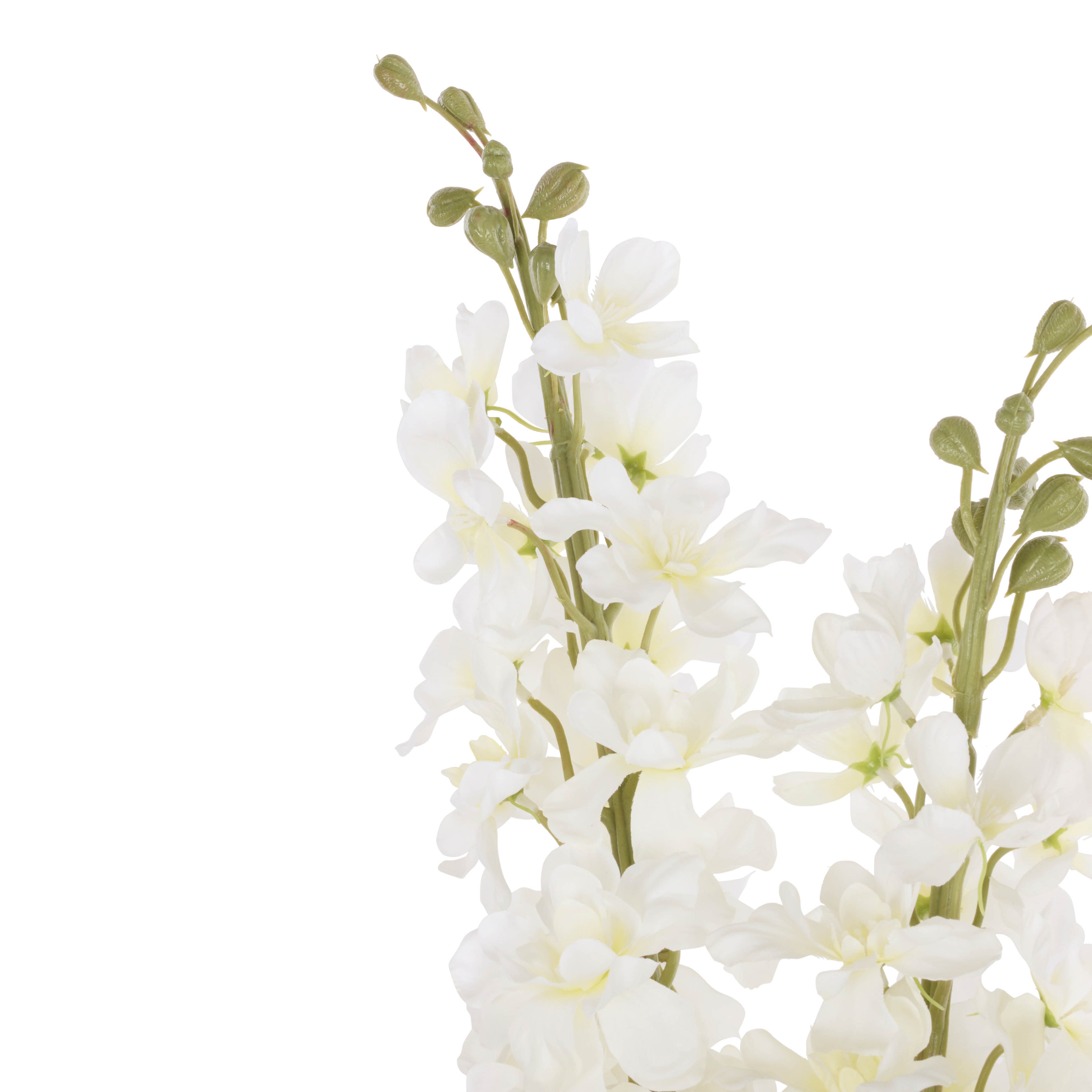 Faux Delphinium Mix - Alana Vase | White - 73cm