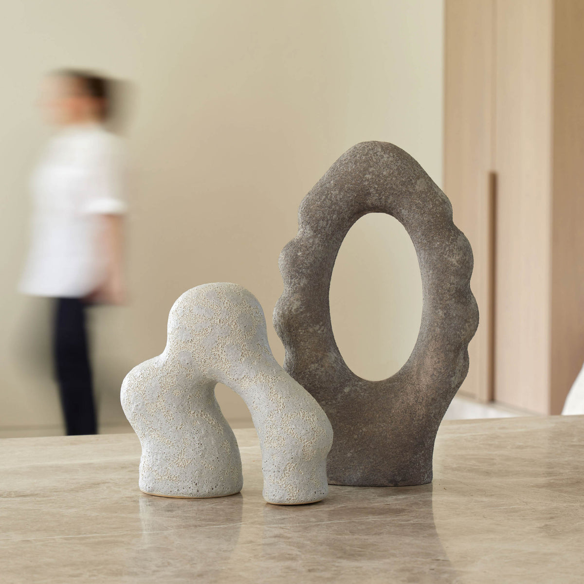 Amalfi Anki Sculpture Pebbled Off White