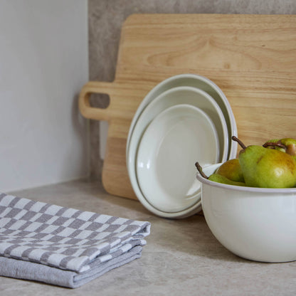 Davis &amp; Waddell Daylesford Enamel Pie Dish Round 3pcs Set Cream