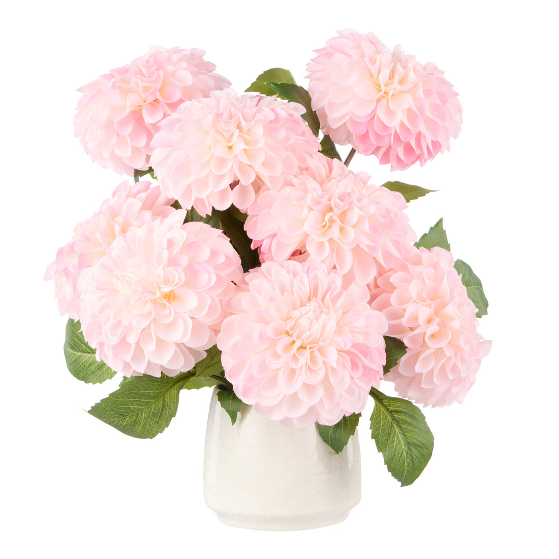 Faux Chrysanthemum Arrangement - Gianna Pot | Light Pink - 37cm