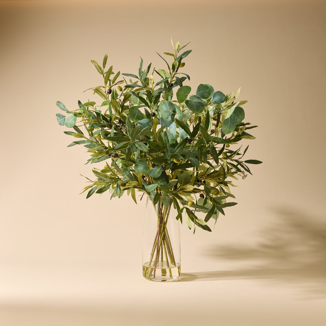 Faux Olive Eucalyptus Mix Arrangement - Alana Vase