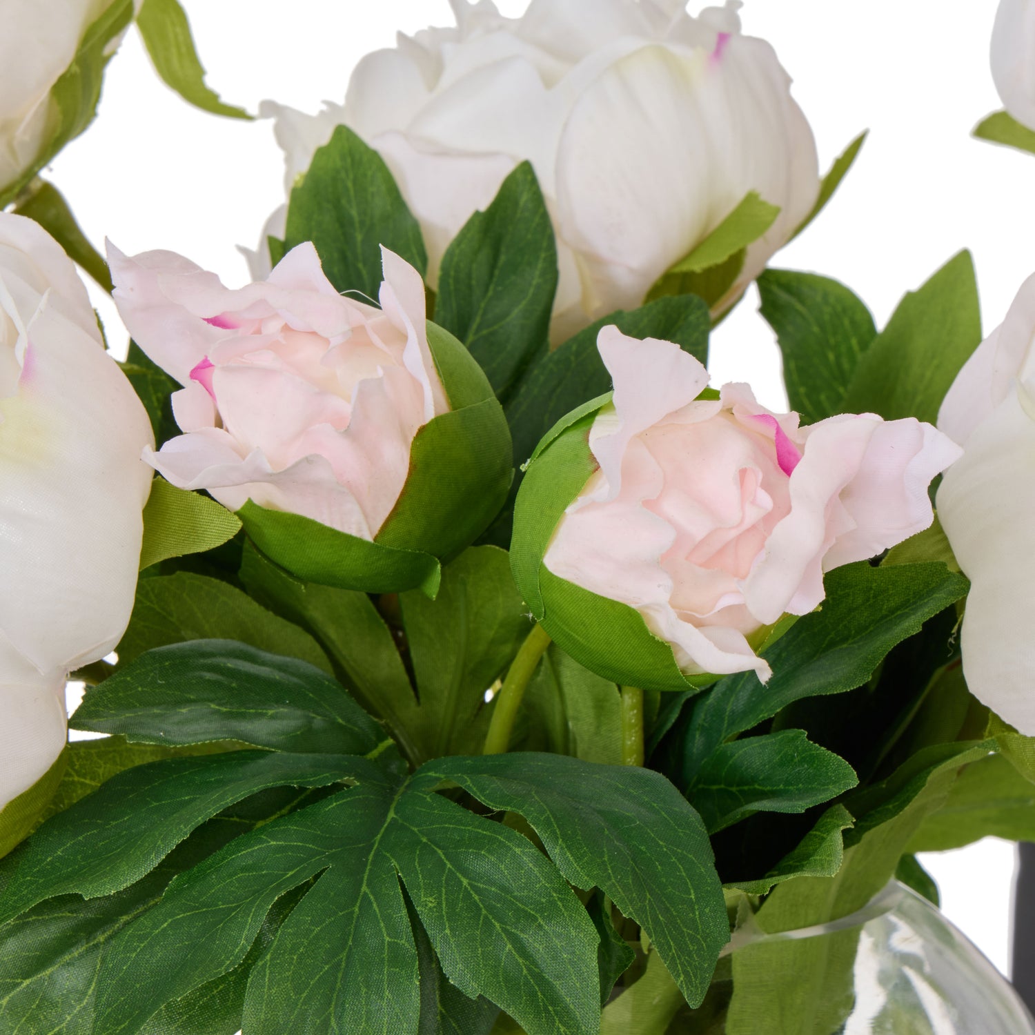 Faux Peony - Sphere Vase| White -  35cm
