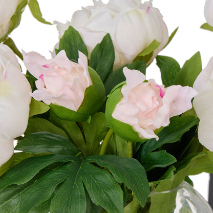 Faux Peony - Sphere Vase| White -  35cm