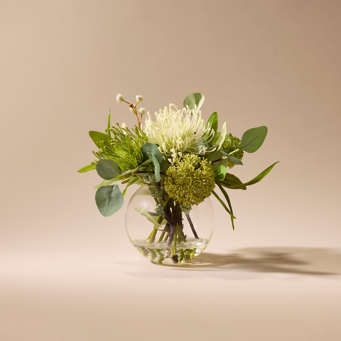 Faux Native Mix - Glass Fish Bowl | Green - 30cm