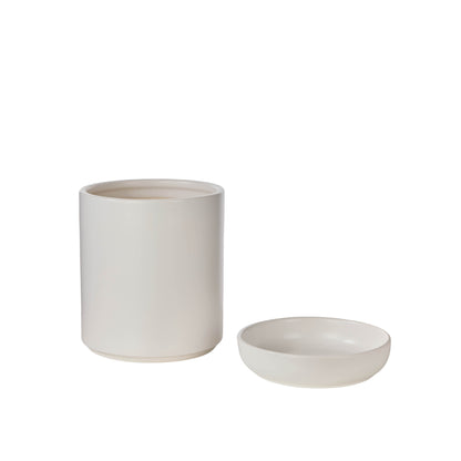 Luana Pot with Saucer | White -  26cm