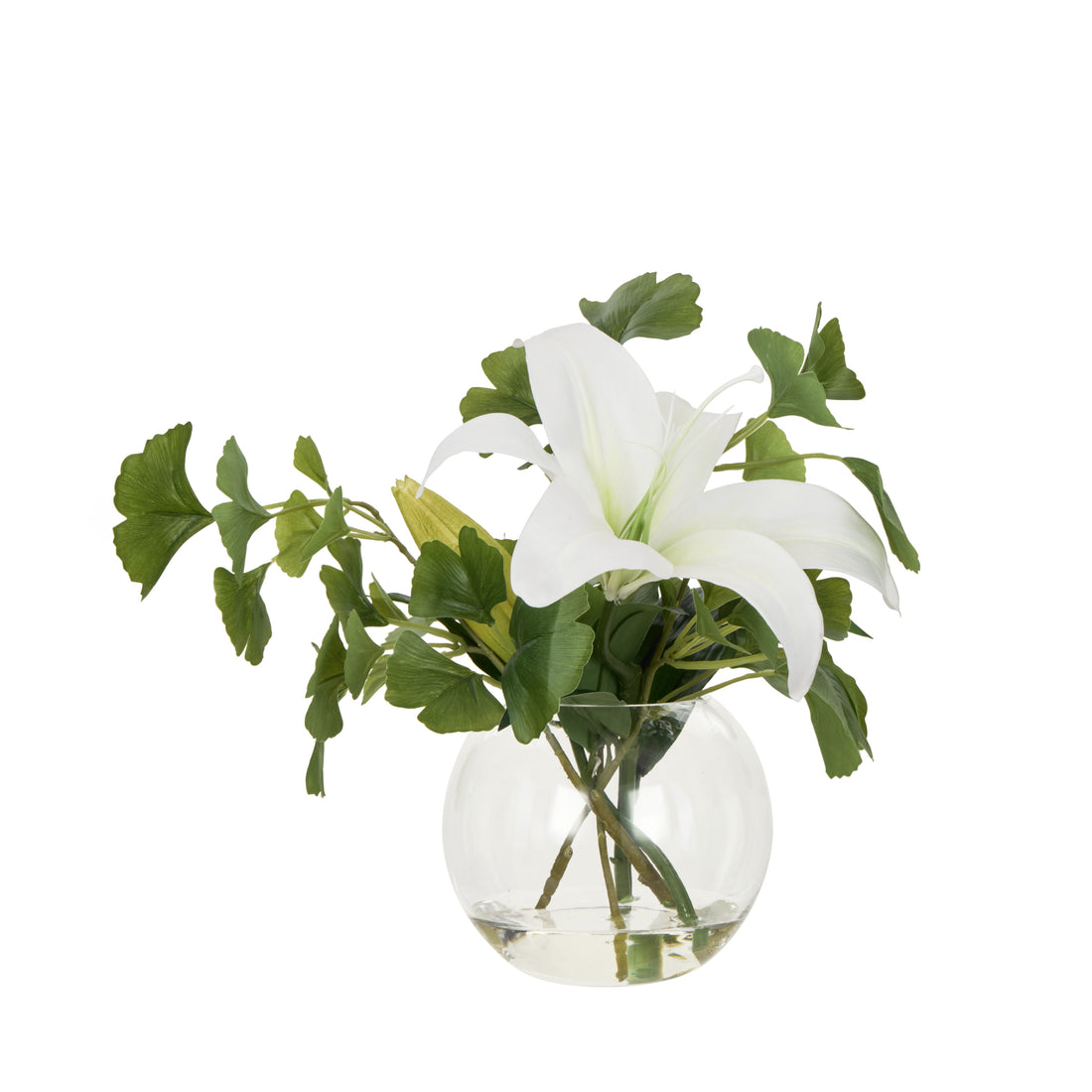 Faux Casa Lily Ginkgo - Phoebe Vase | White - 32cm