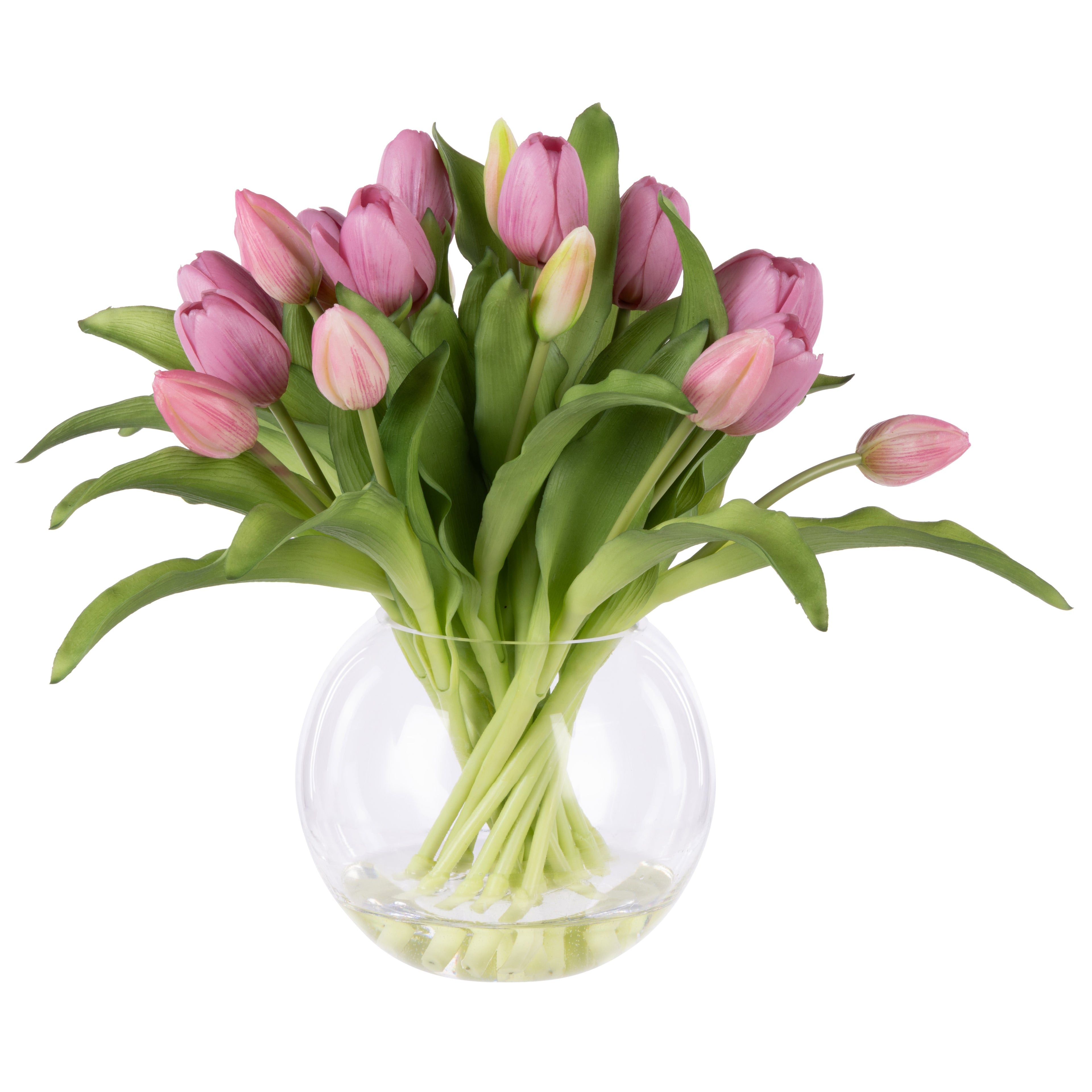 Faux Tulip Bunch - Phoebe Vase | Pink - 32cm