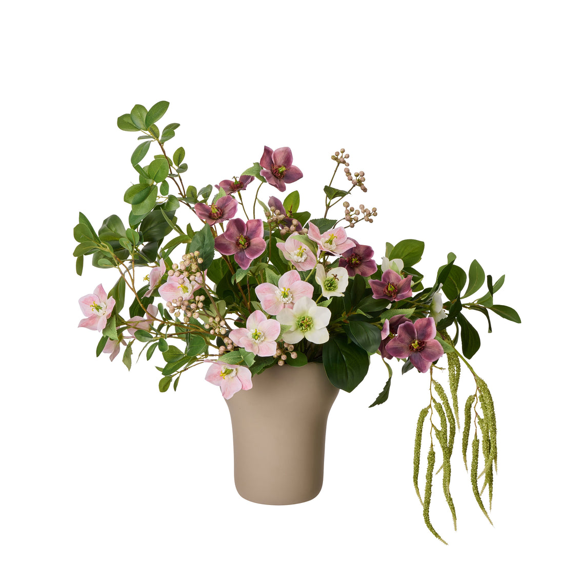 Faux Helleborus Berry Mix - Douglas Vase | Purple - 63cm