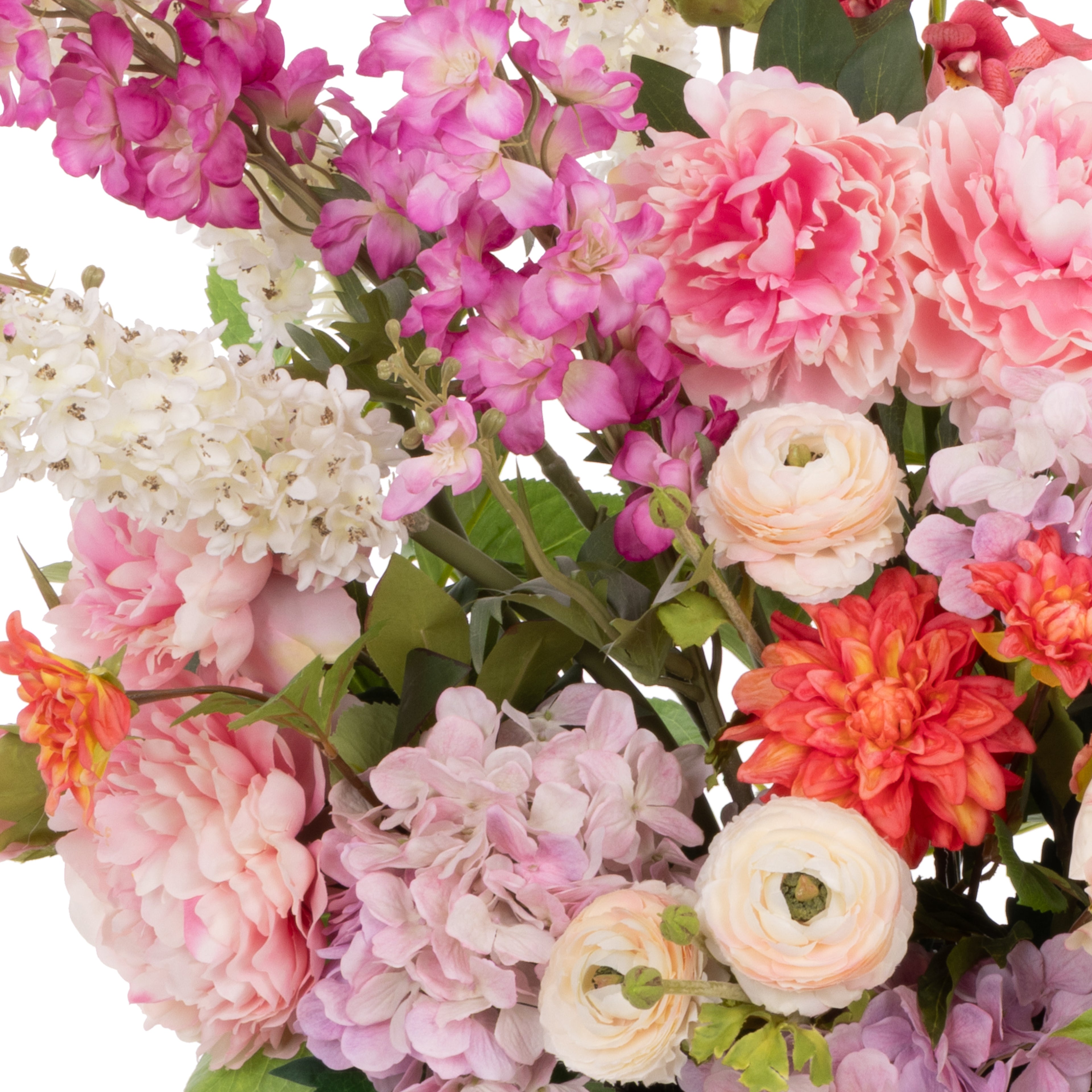 Faux Peony Foxtail Garden Arrangement - Vintage Urn
