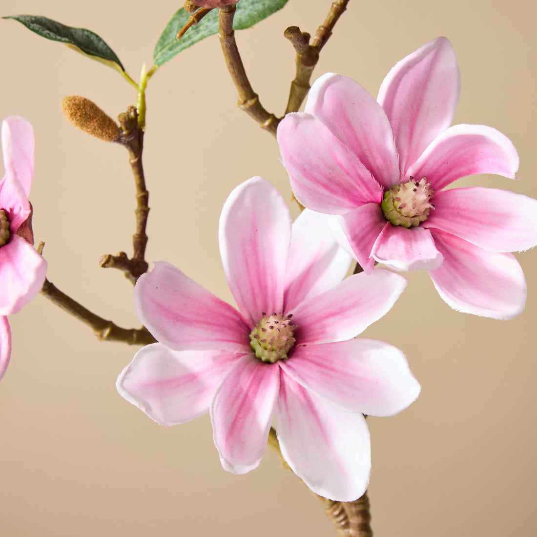 Faux Mini Magnolia Stem | Pink - 46cm