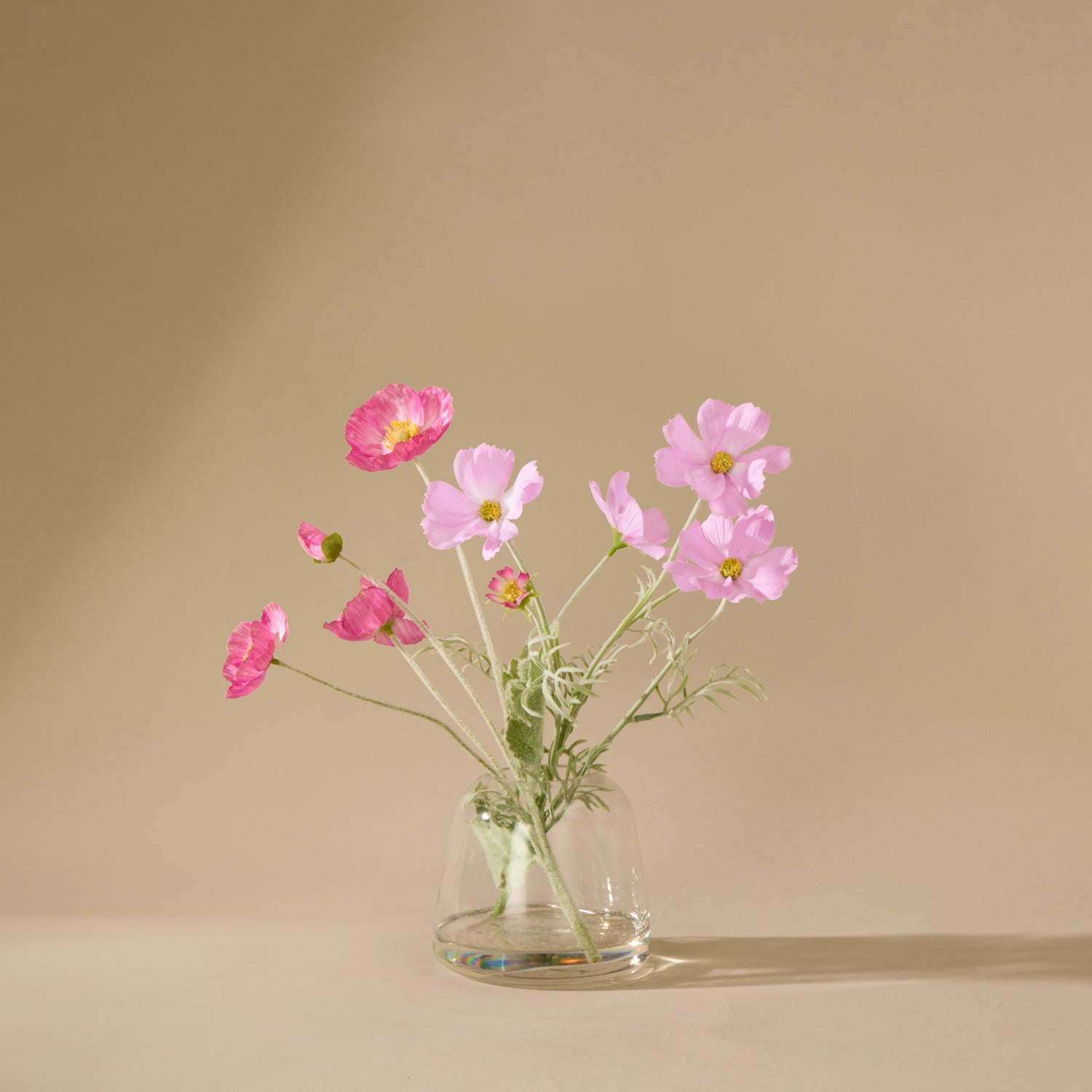 Faux Poppy Cosmos Mix - Giselle Vase | Pink &amp; Purple - 37cm