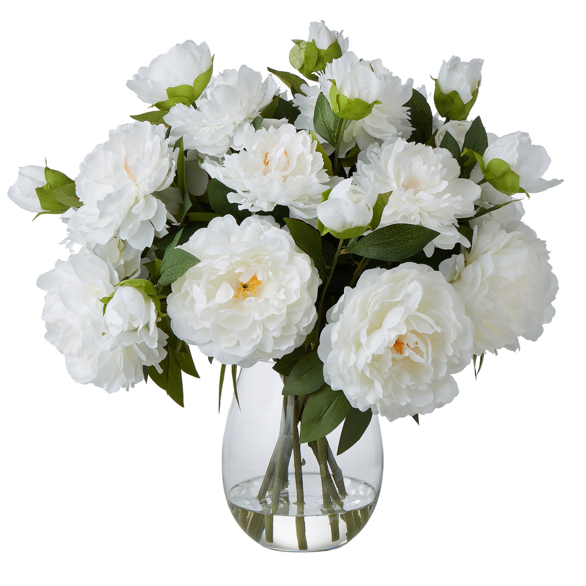 Rogue Peony Mix - Claire Vase White &amp; Glass