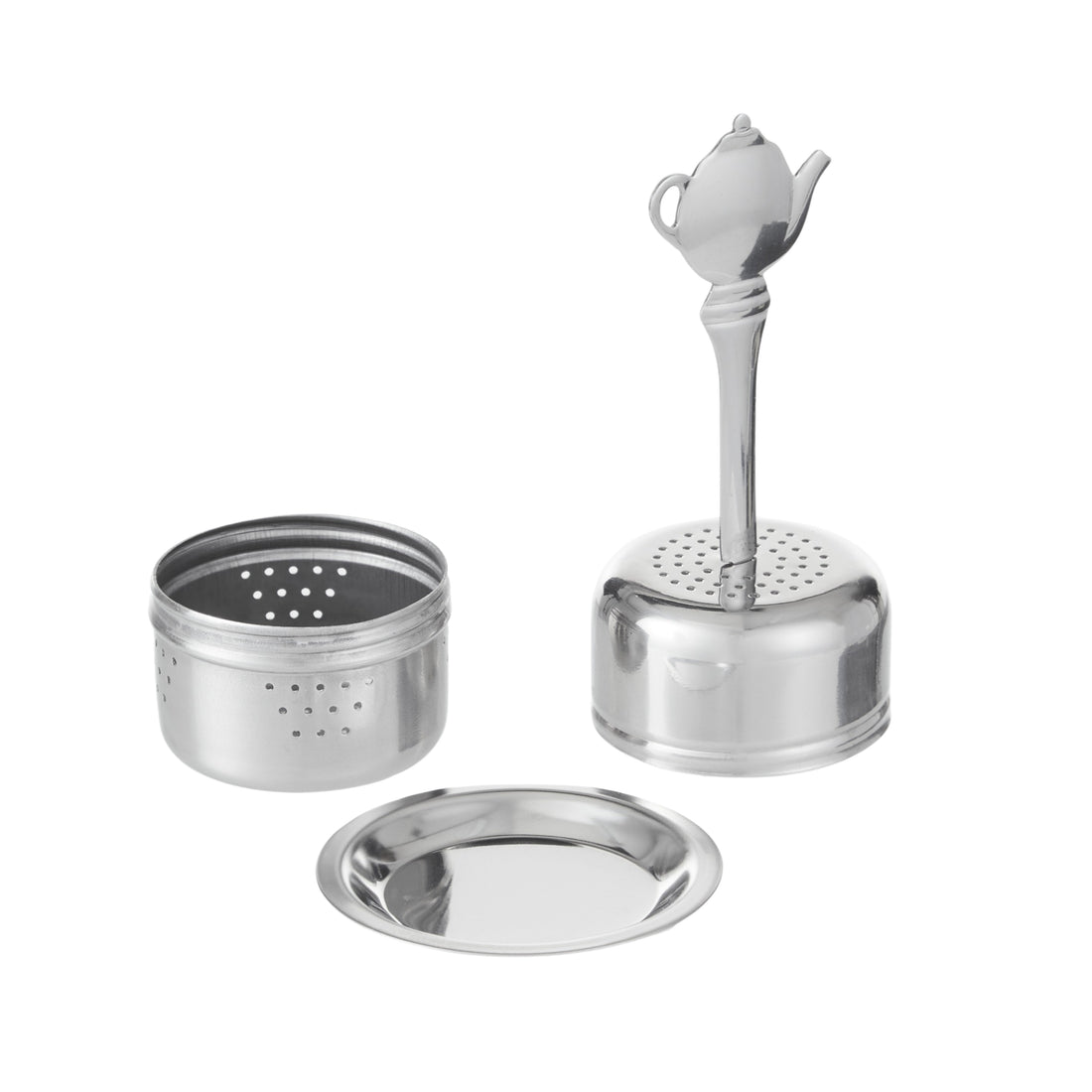 Leaf &amp; Bean Tea Infuser Ball With Handle Silver