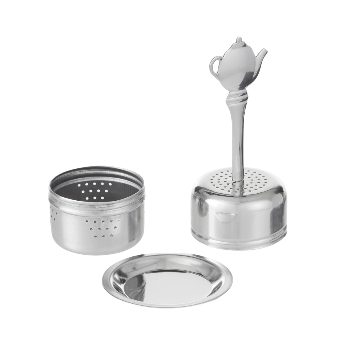 Leaf &amp; Bean Tea Infuser Ball With Handle Silver