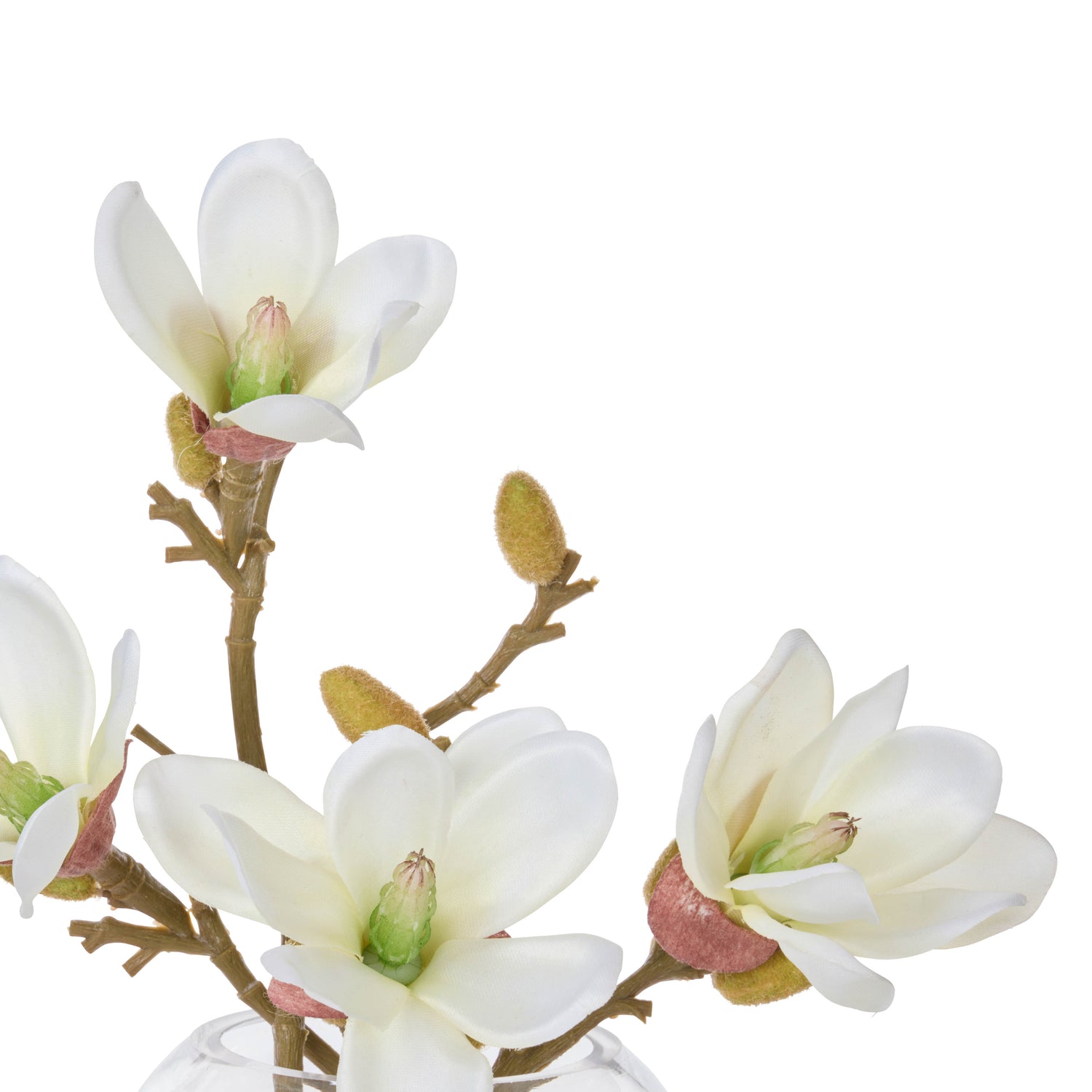 Faux Mini Magnolia - Sphere Vase | White - 16cm