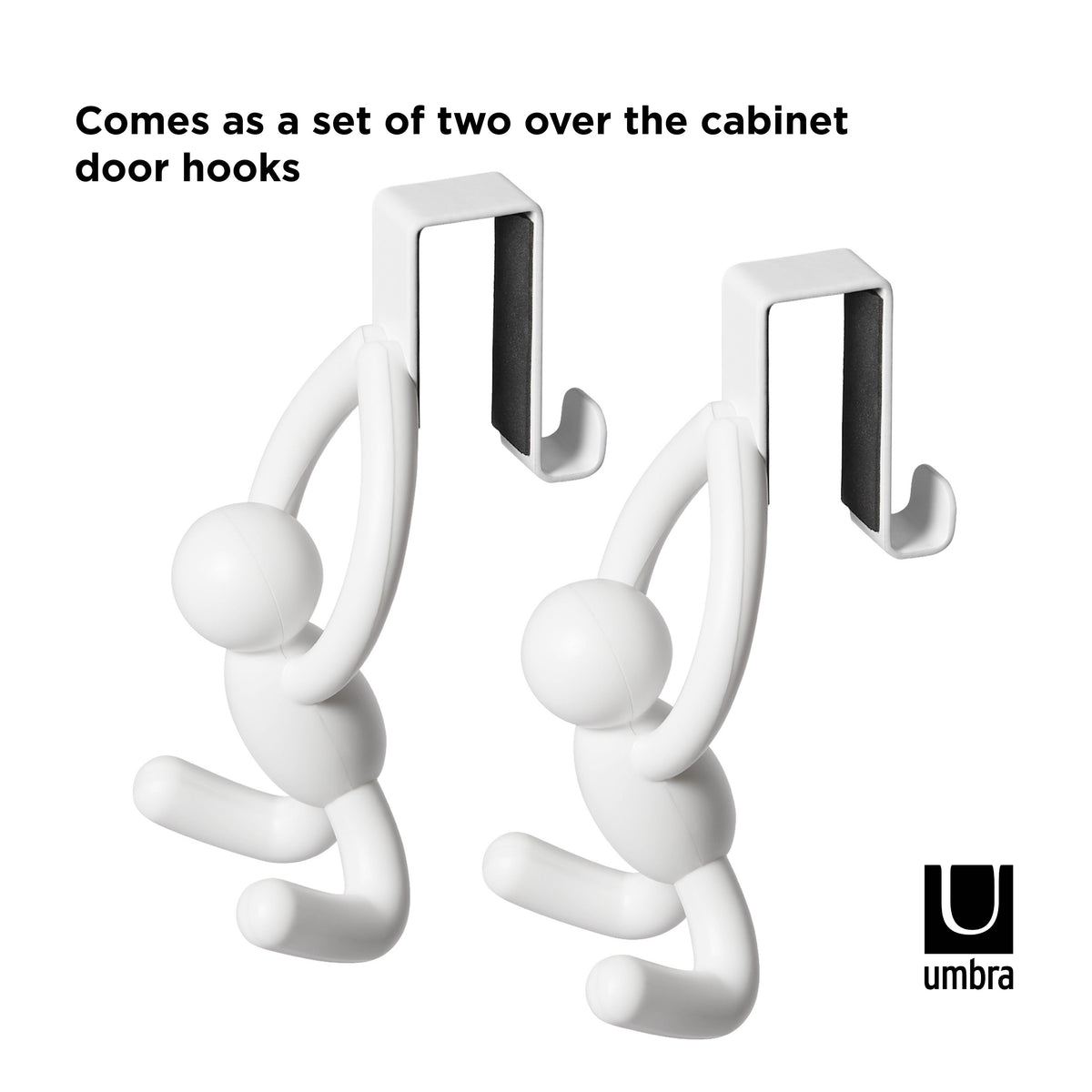 Umbra Buddy Over The Door Cabinet Hook 2pcs Set White