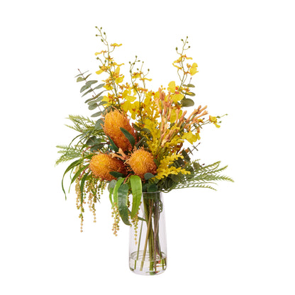 Rogue Banksia Wattle Mix - Alana Vase Yellow &amp; Green