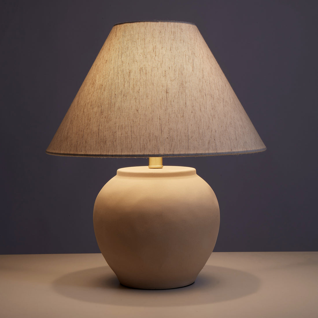 Amalfi Stone Effect Table Lamp Beige &amp; White