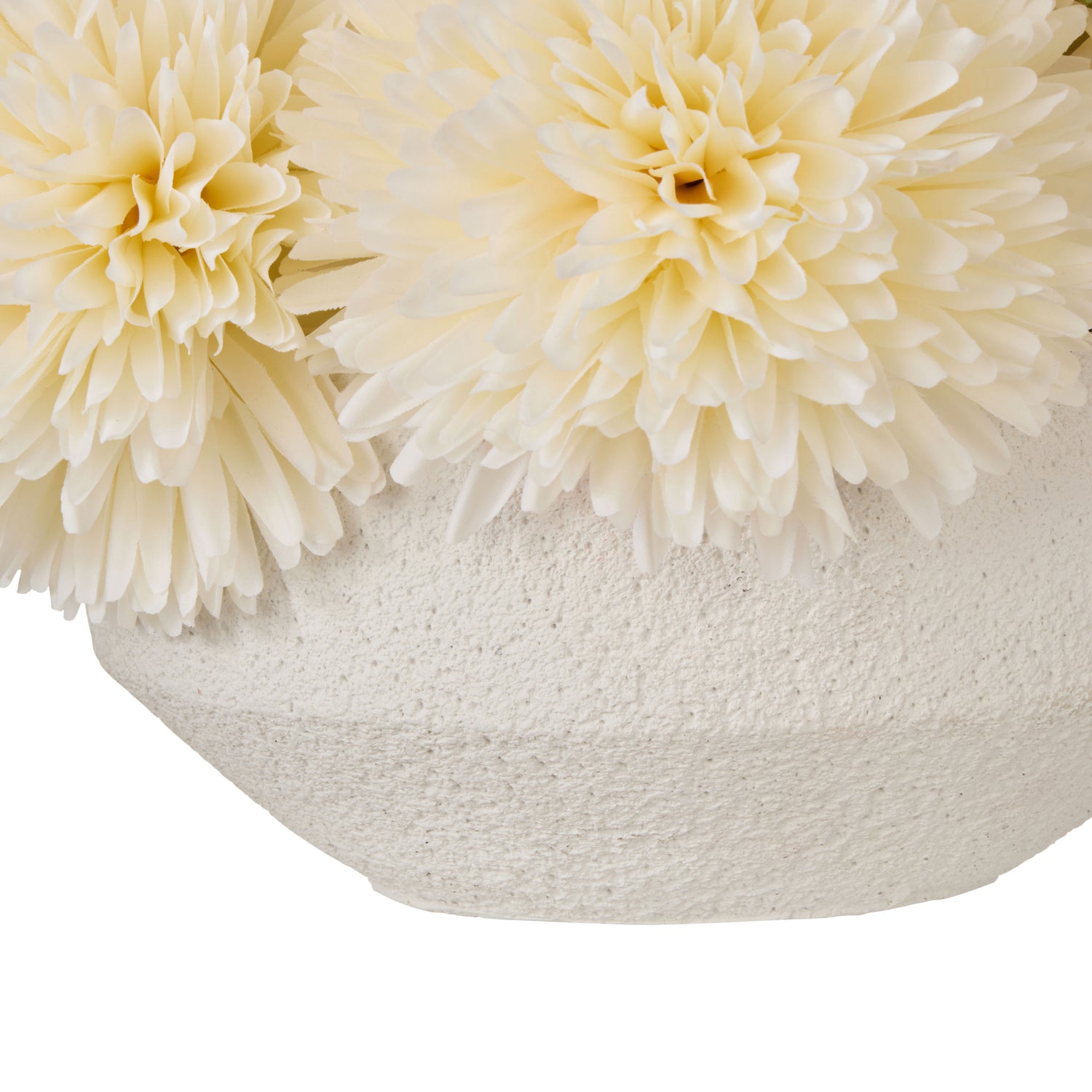 Faux Kiku -Delos Planter | Cream -  36cm