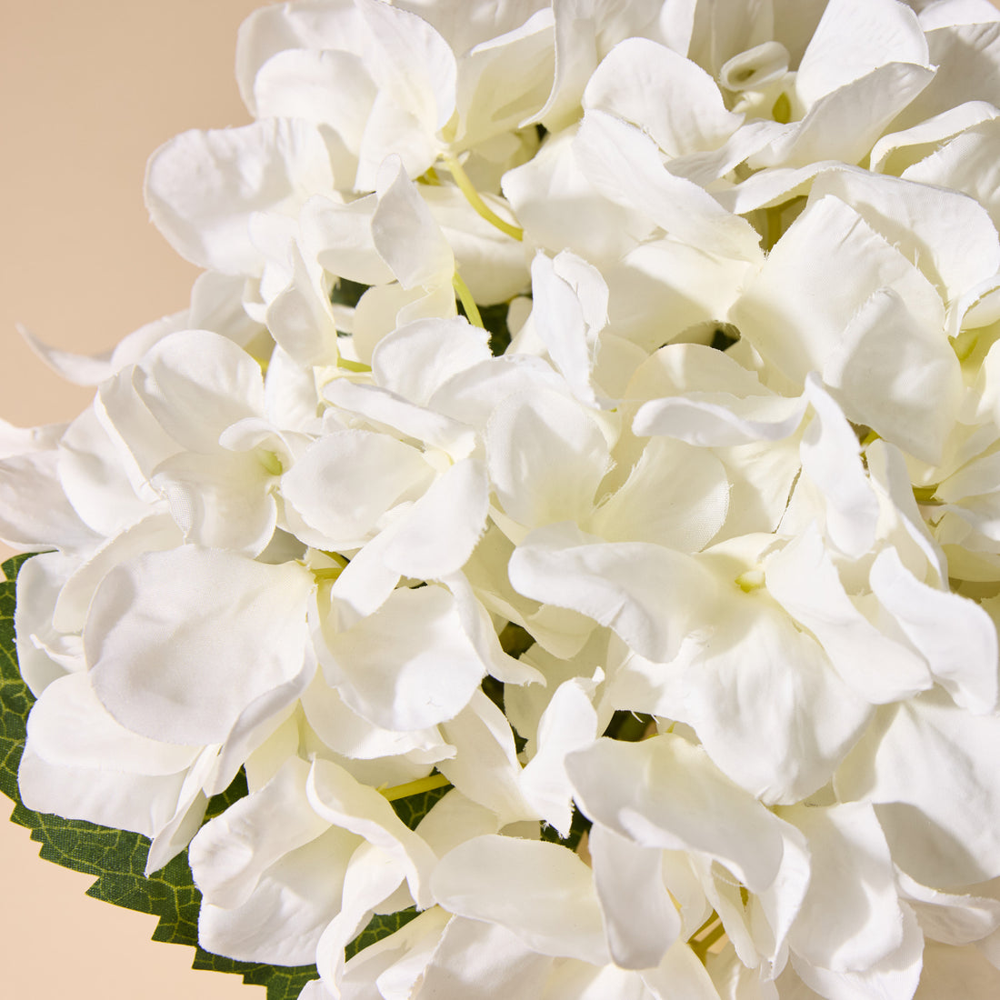 Faux Hydrangea Arrangement - Sphere Vase | White - 23cm