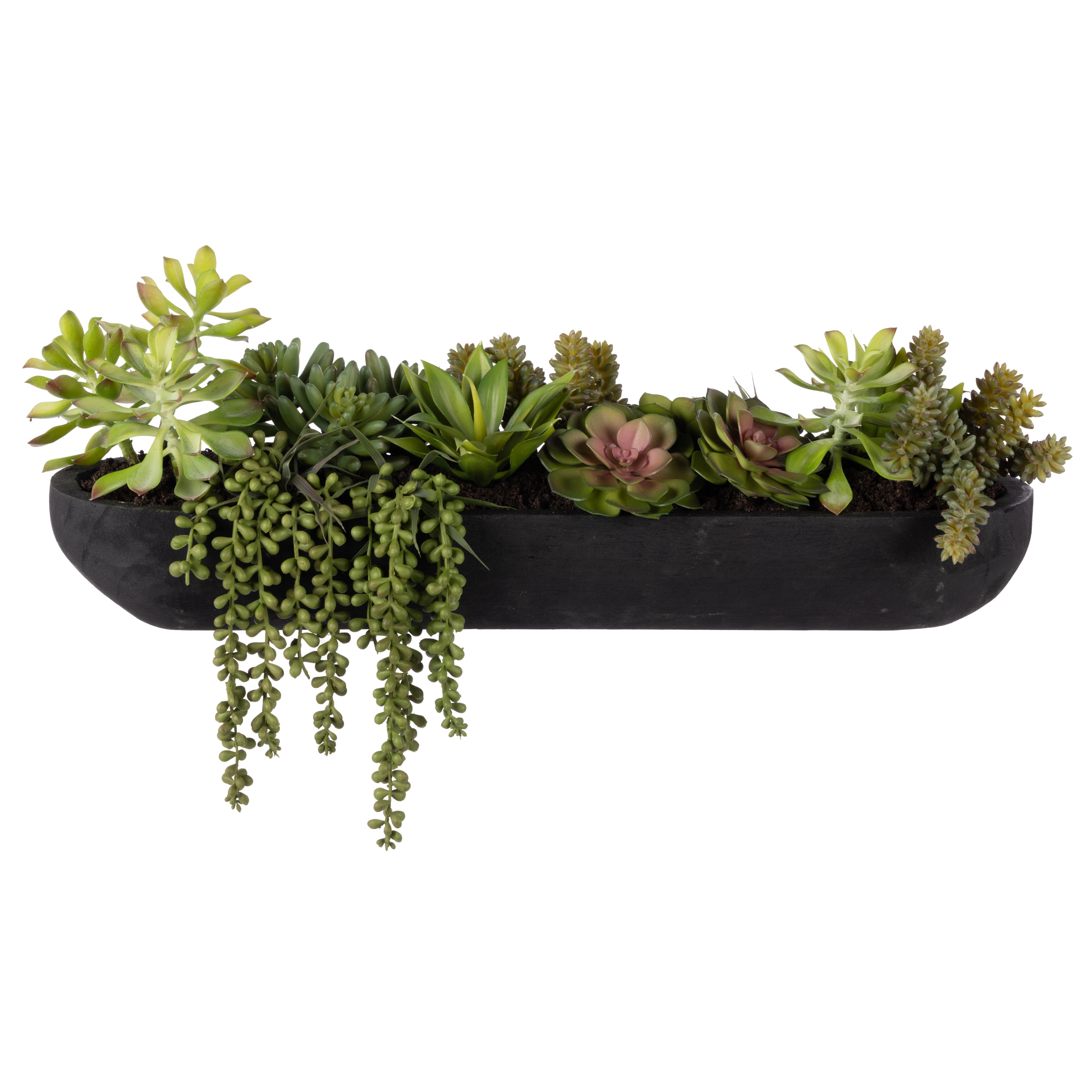 Faux Succulent Mix Garden Arrangement -Dansk Tray | 23cm