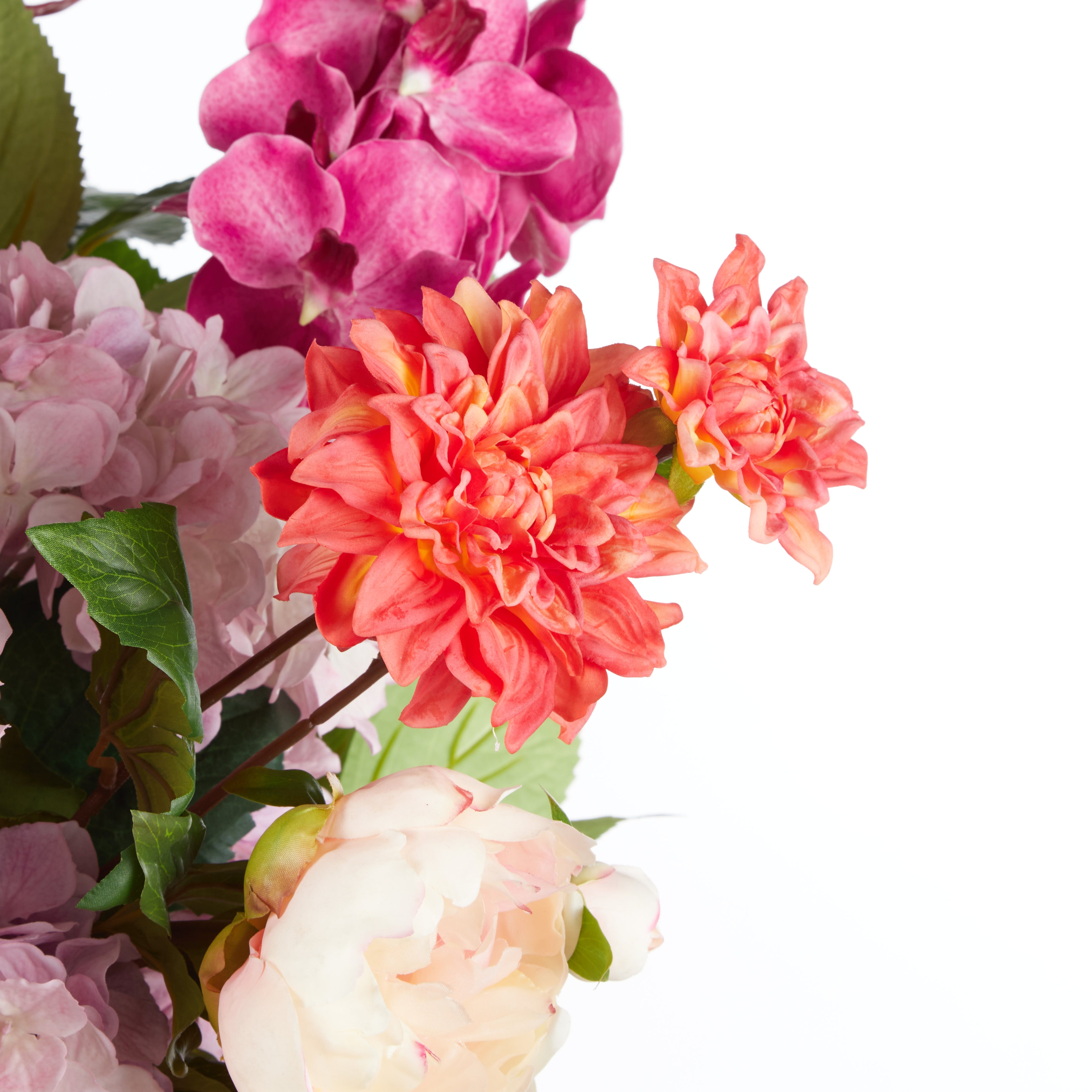 Faux Peony Foxtail Garden Arrangement - Vintage Urn