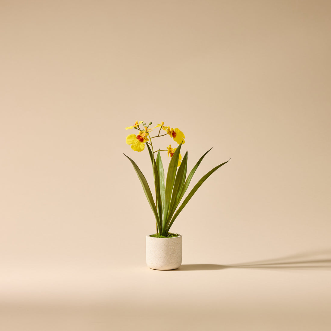 Faux Dancing Orchid Pot | Yellow - 30cm