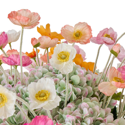 Rogue Poppy Hydrangea Mix - Miller Bowl Multi - Coloured
