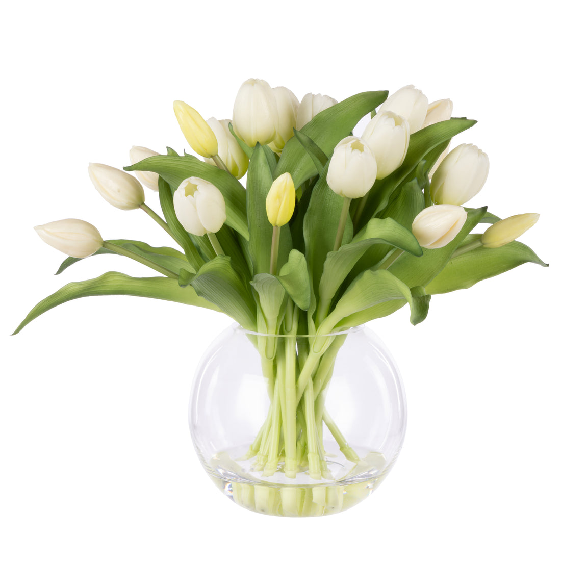 Faux Tulip Bunch - Phoebe Vase | White - 32cm