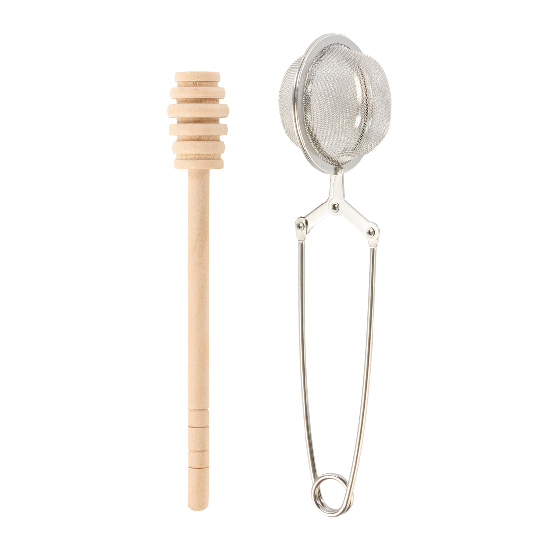 Leaf &amp; Bean Infuser &amp; Honey Dipper Set Natural