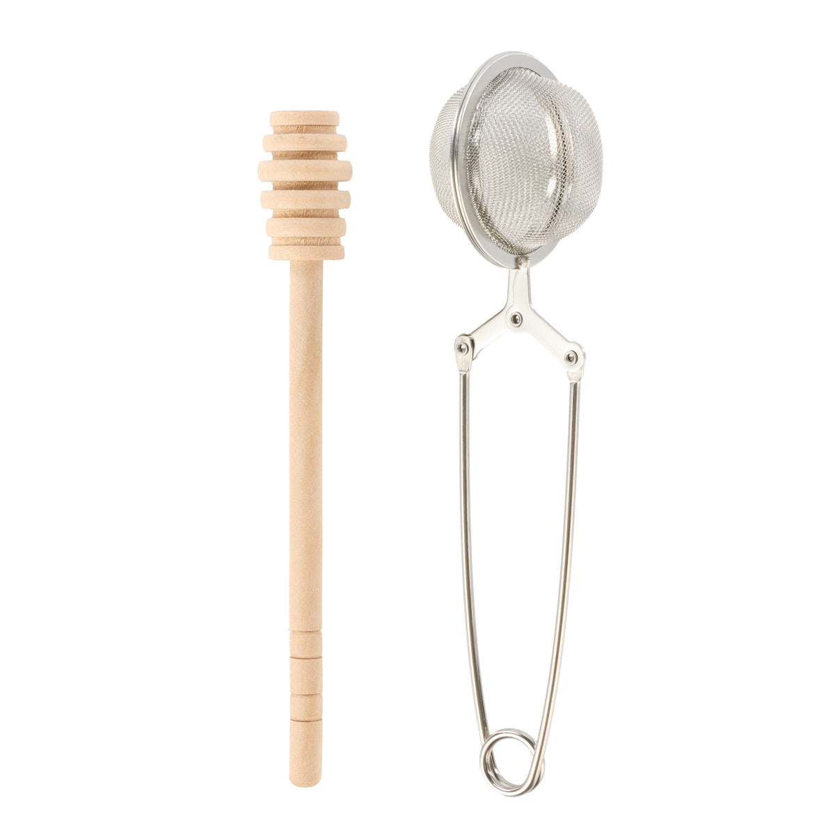 Leaf &amp; Bean Infuser &amp; Honey Dipper Set Natural