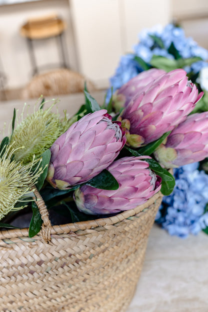 Faux Protea Stem | Burgundy - 60cm