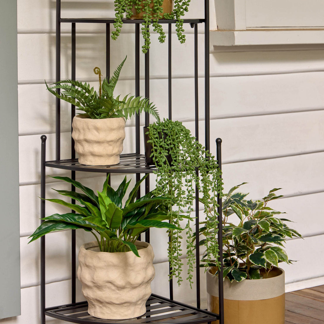 Rogue Onyx  3 Tier Corner Shelf Black