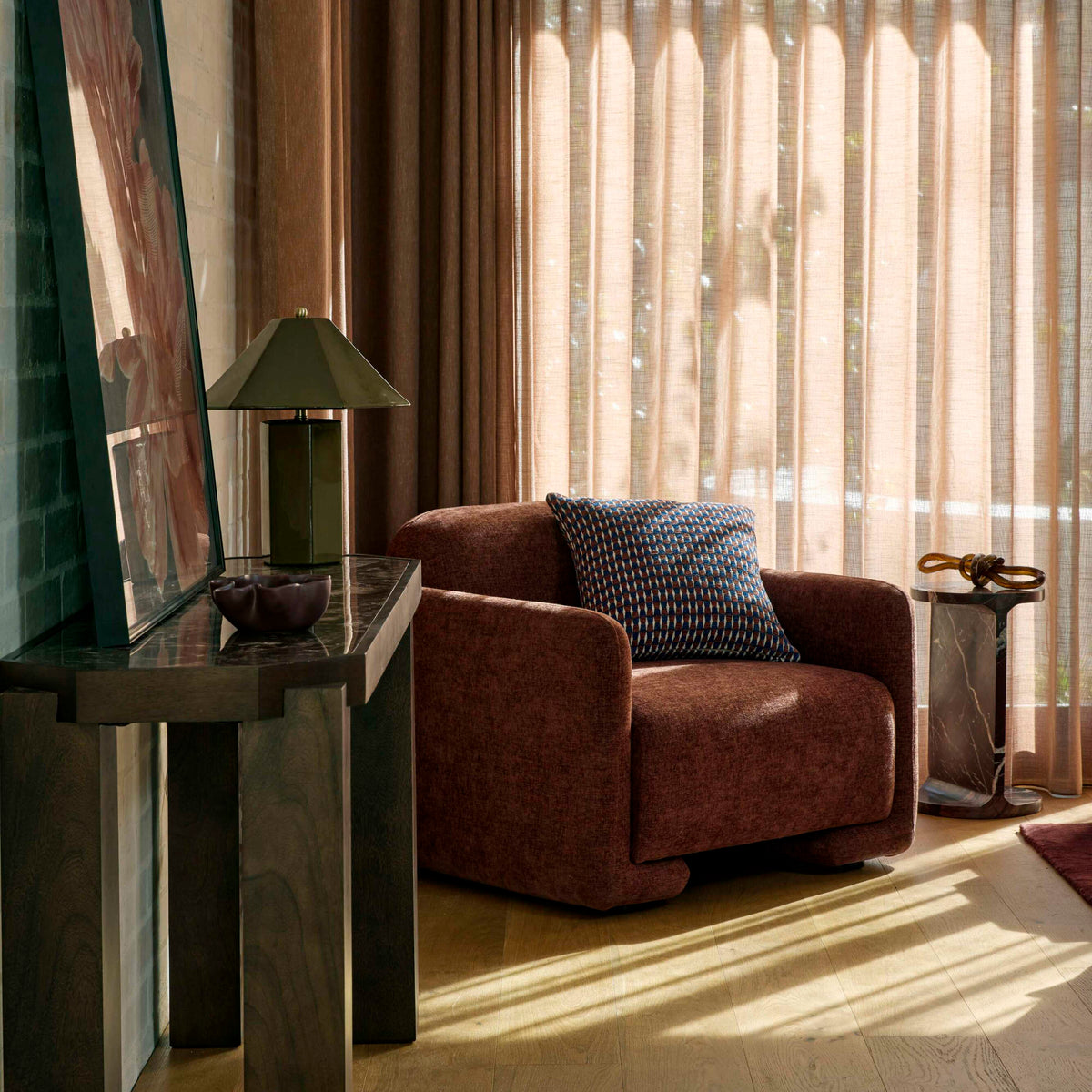 Amalfi Kiran Cushion Blue &amp; Rust