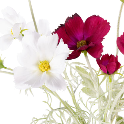 Faux Poppy Cosmos Mix - Giselle Tall Vase | Pink &amp; White - 45cm