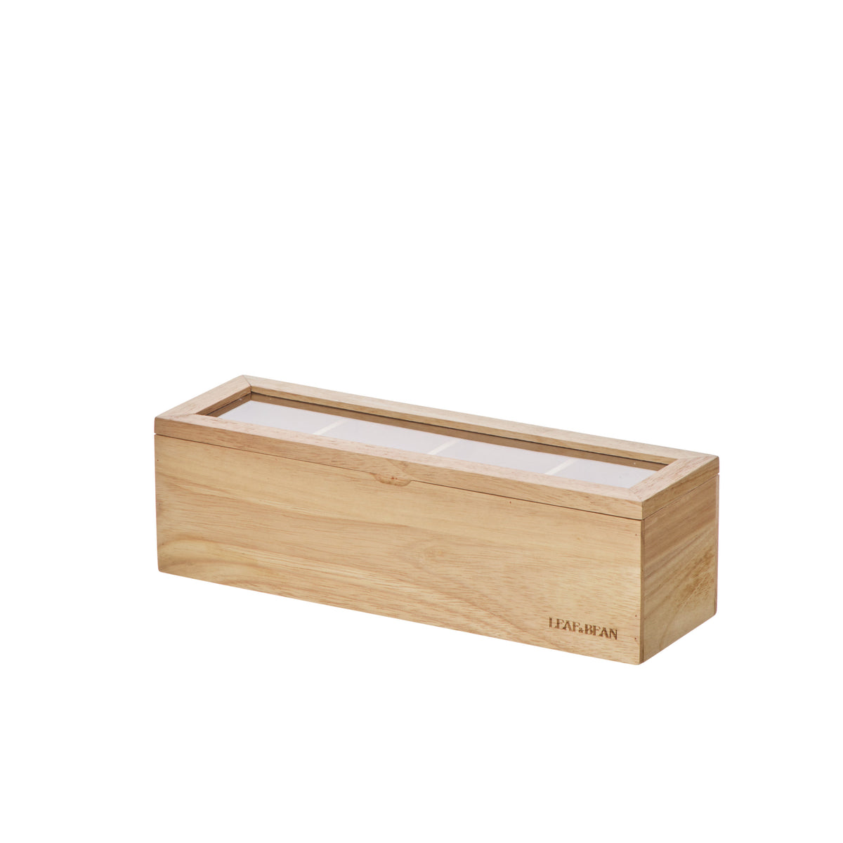 Leaf &amp; Bean Wooden Tea Box Natural