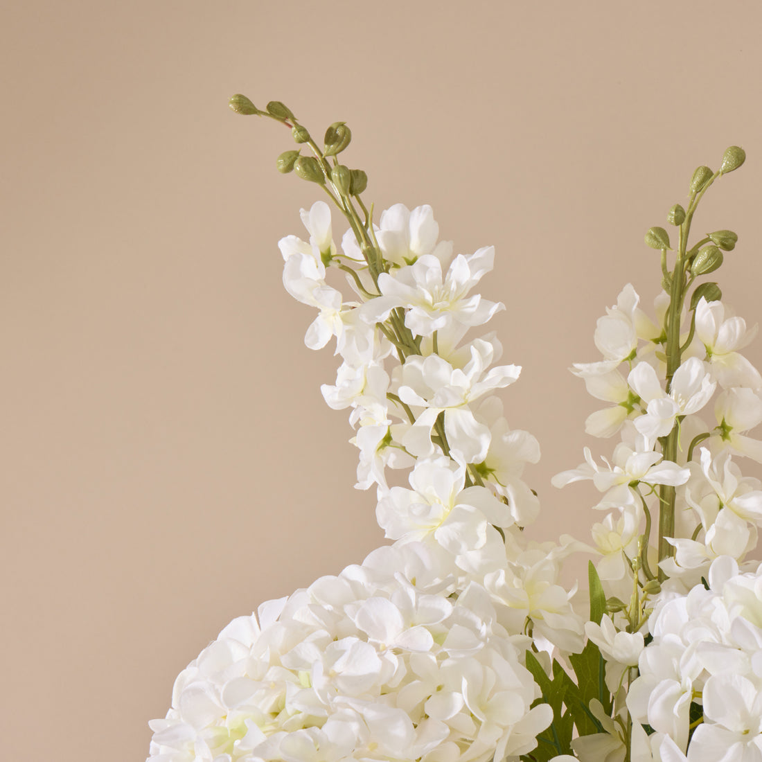 Faux Delphinium Mix - Alana Vase | White - 69cm