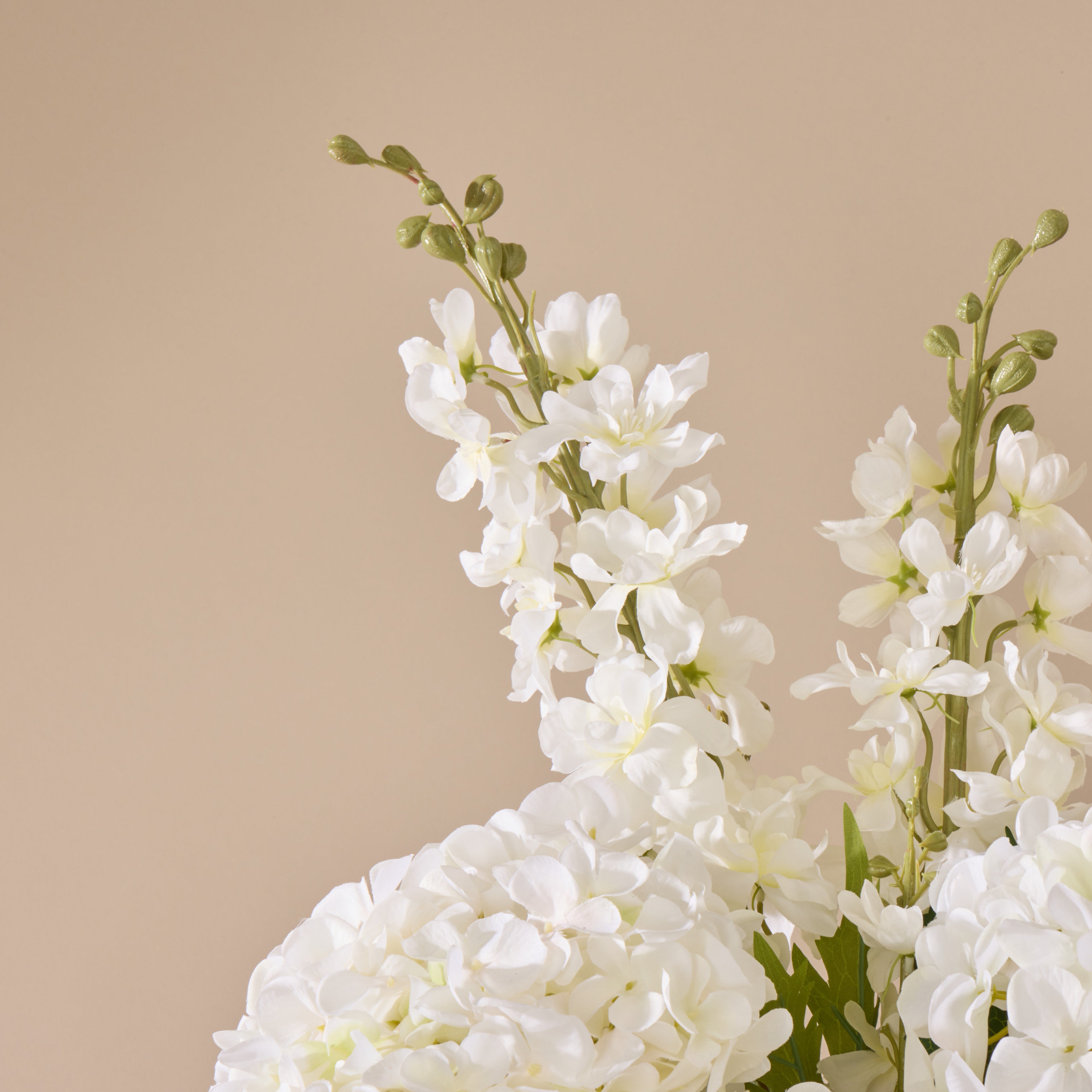 Faux Delphinium Mix - Alana Vase | White - 69cm