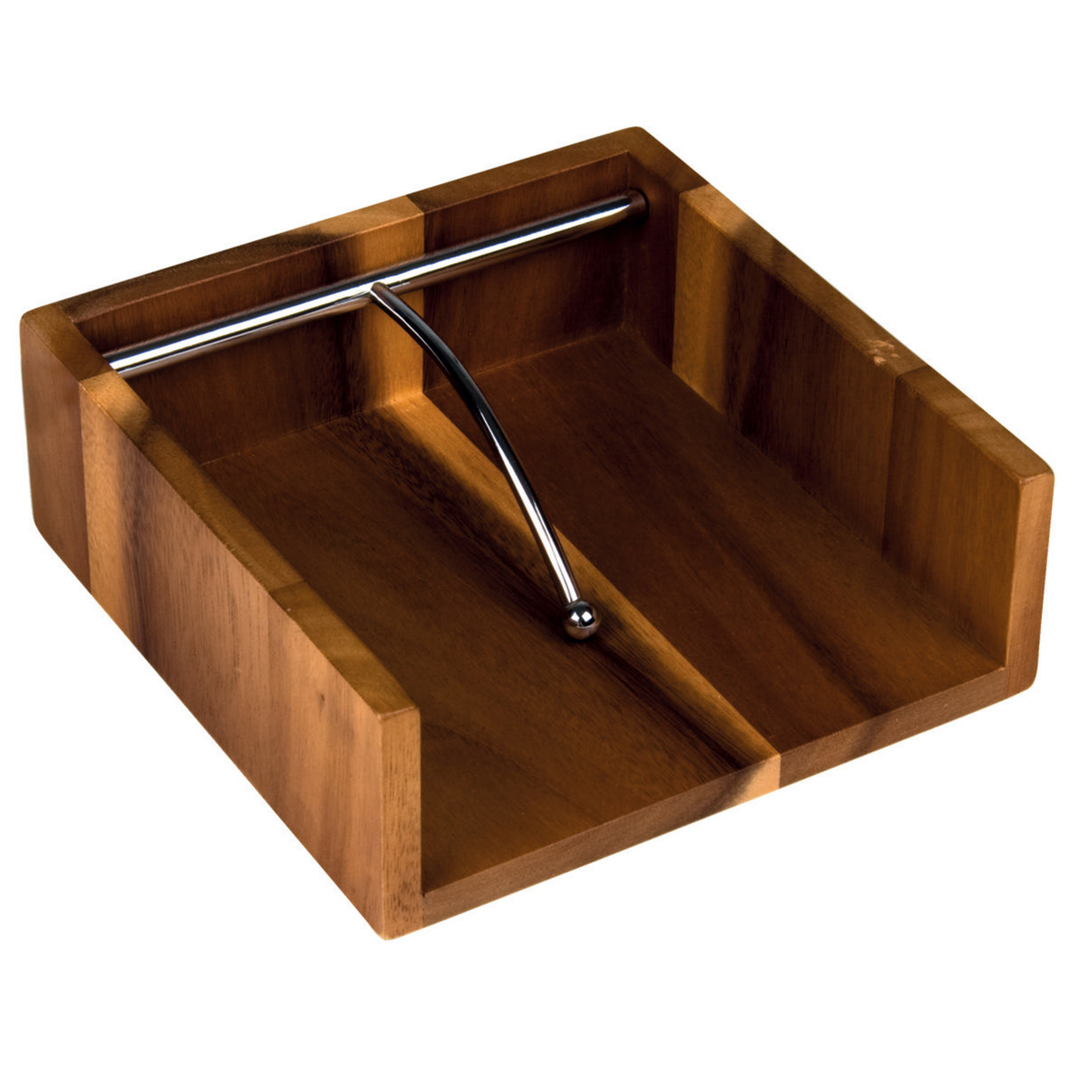 Davis &amp; Waddell Acacia Wood Napkin Holder Natural &amp; Stainless Steel