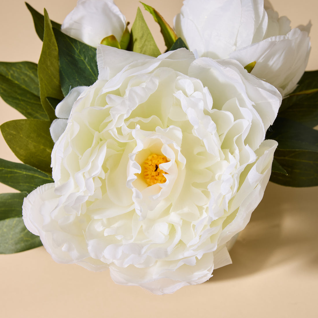 Faux Peony - Sphere Vase | White - 19cm