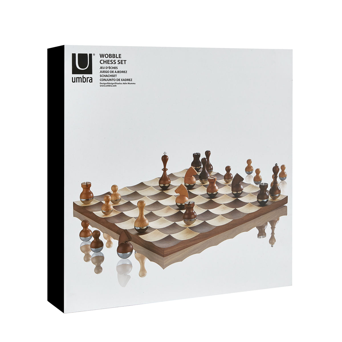 Umbra Wobble Chess Set Maple &amp; Walnut