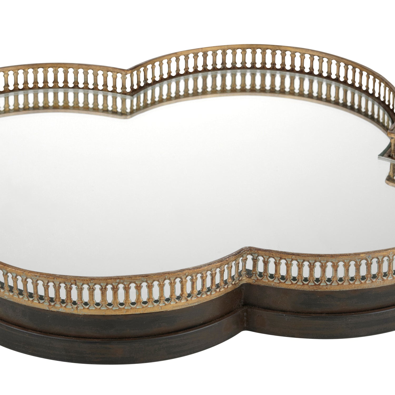 Amalfi Clover Mirror/Tray Antique Gold