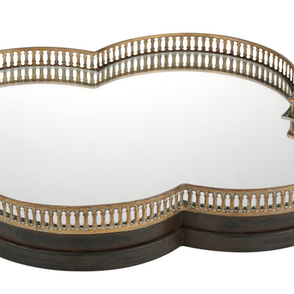 Amalfi Clover Mirror/Tray Antique Gold