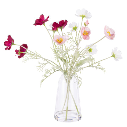 Faux Poppy Cosmos Mix - Giselle Tall Vase | Pink &amp; White - 45cm