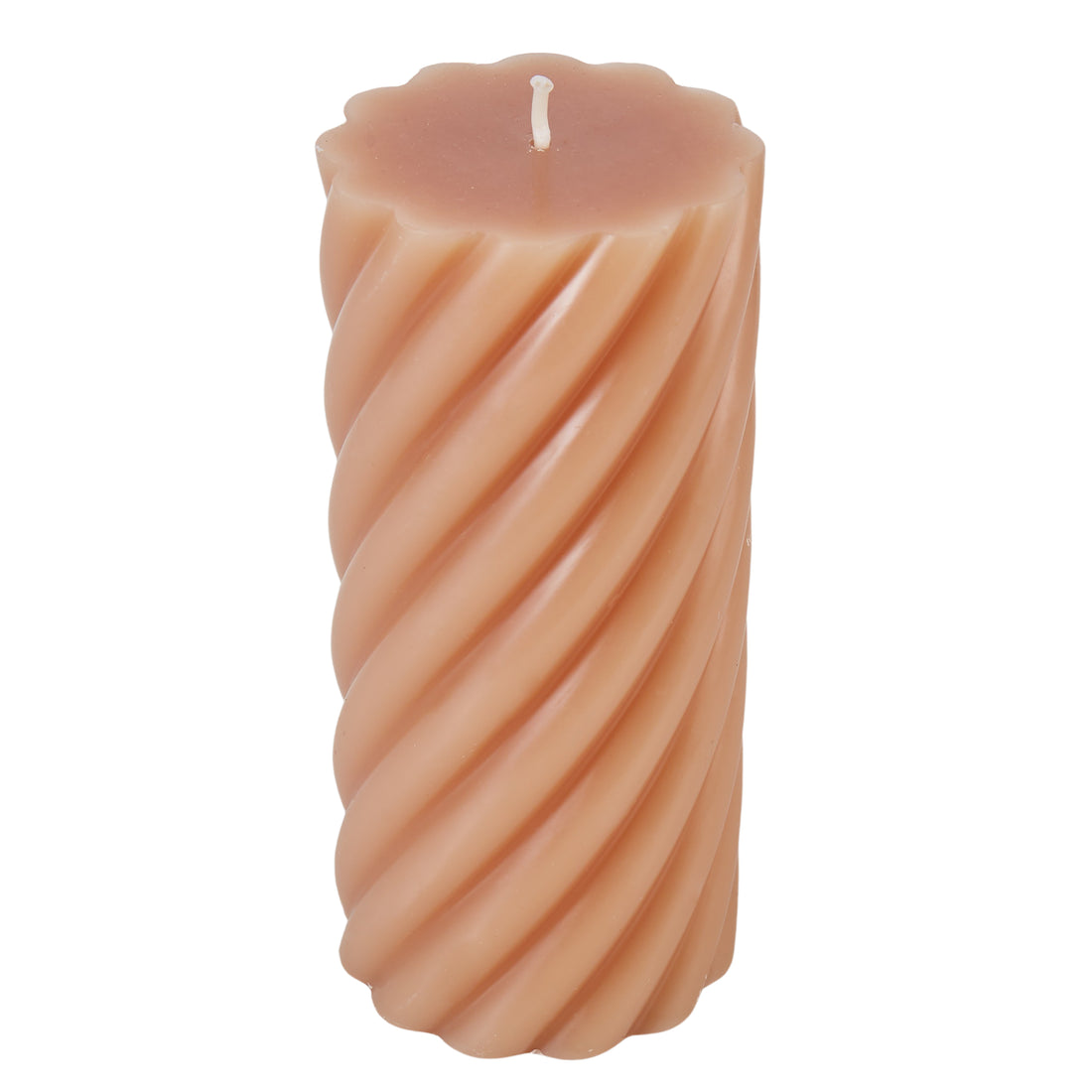 Amalfi Maisie Swirl Pillar Candle Nude