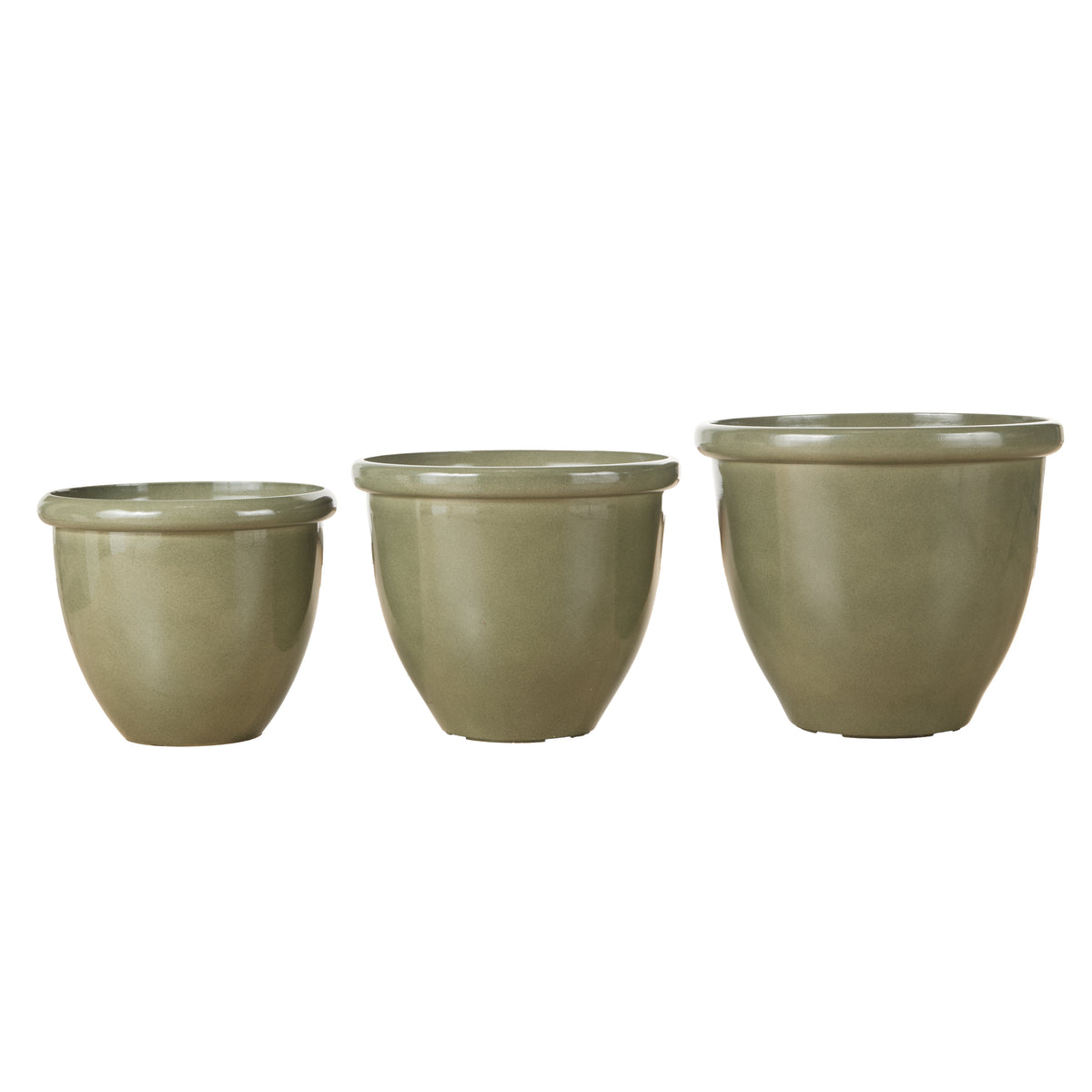 Rogue Milan Glaze Look Planter 3pcs Set Green