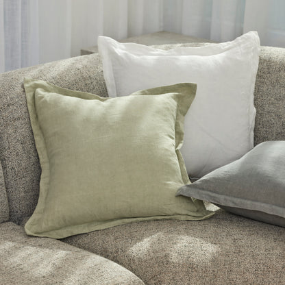 Amalfi Cove Linen Cushion Green